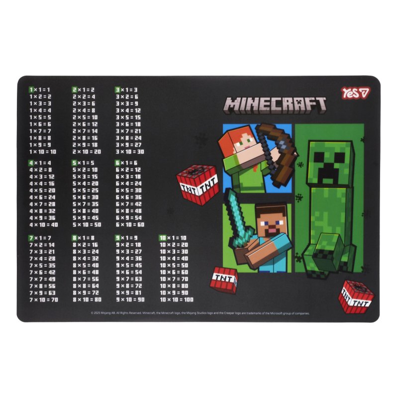 Підкладка для столу Minecraft.TNT Таблиця множення