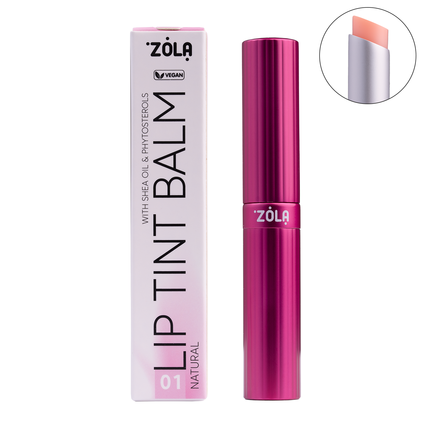 Відтінковий бальзам для губ Lip Tint Balm (01 Natural) /ZOLA/Тестер